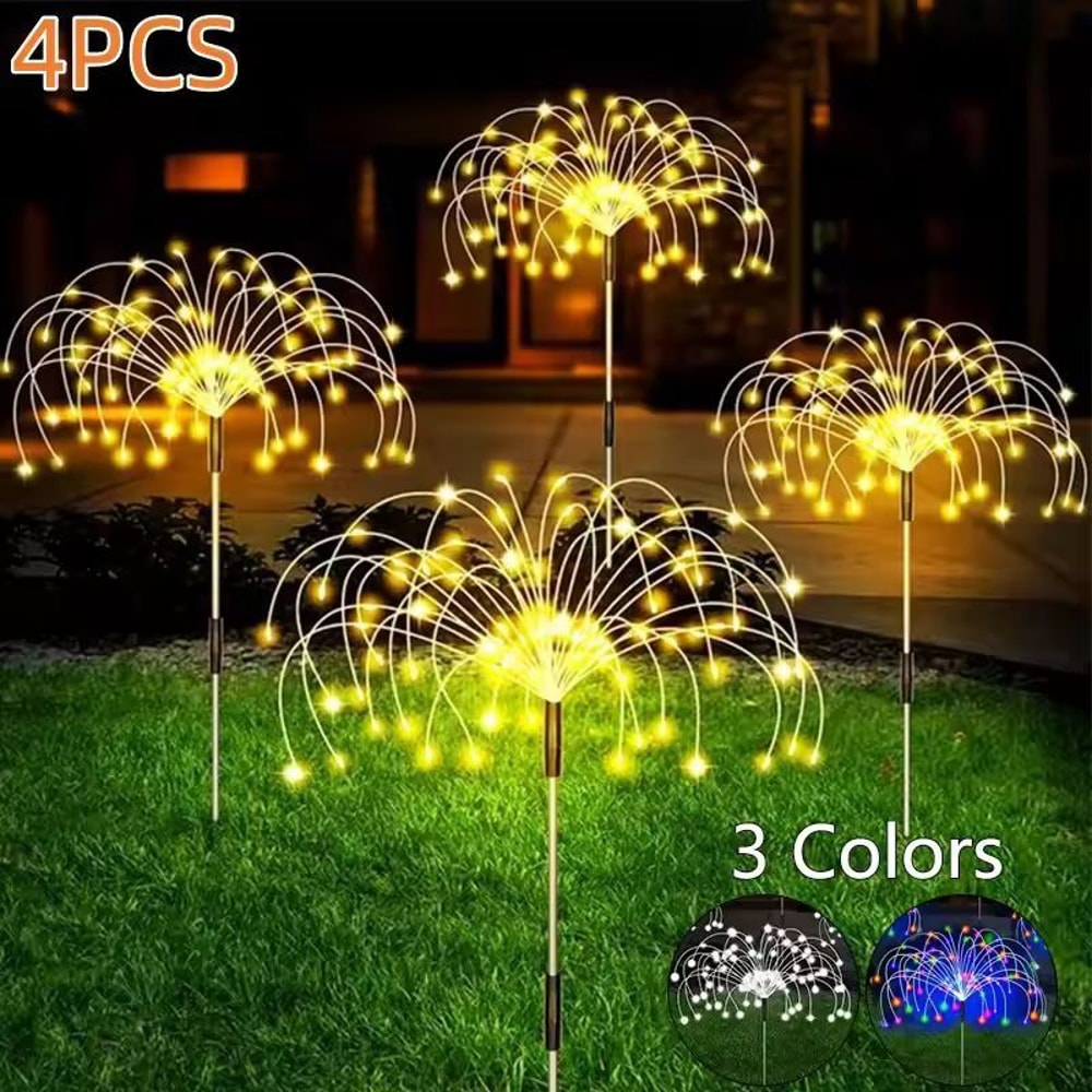 Solar SparkFire Garden Lights Waterproof Outdoor Firework String Lights 90200 LED 3 Colors 8 Modes 0