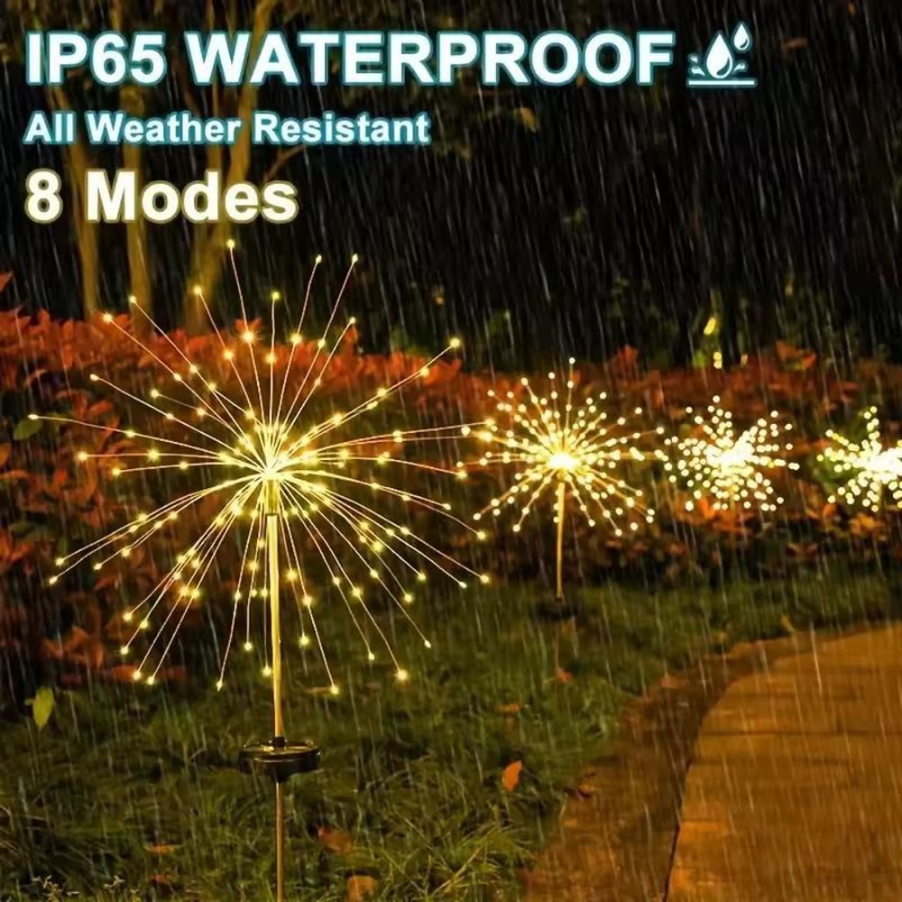 Solar SparkFire Garden Lights Waterproof Outdoor Firework String Lights 90200 LED 3 Colors 8 Modes 1