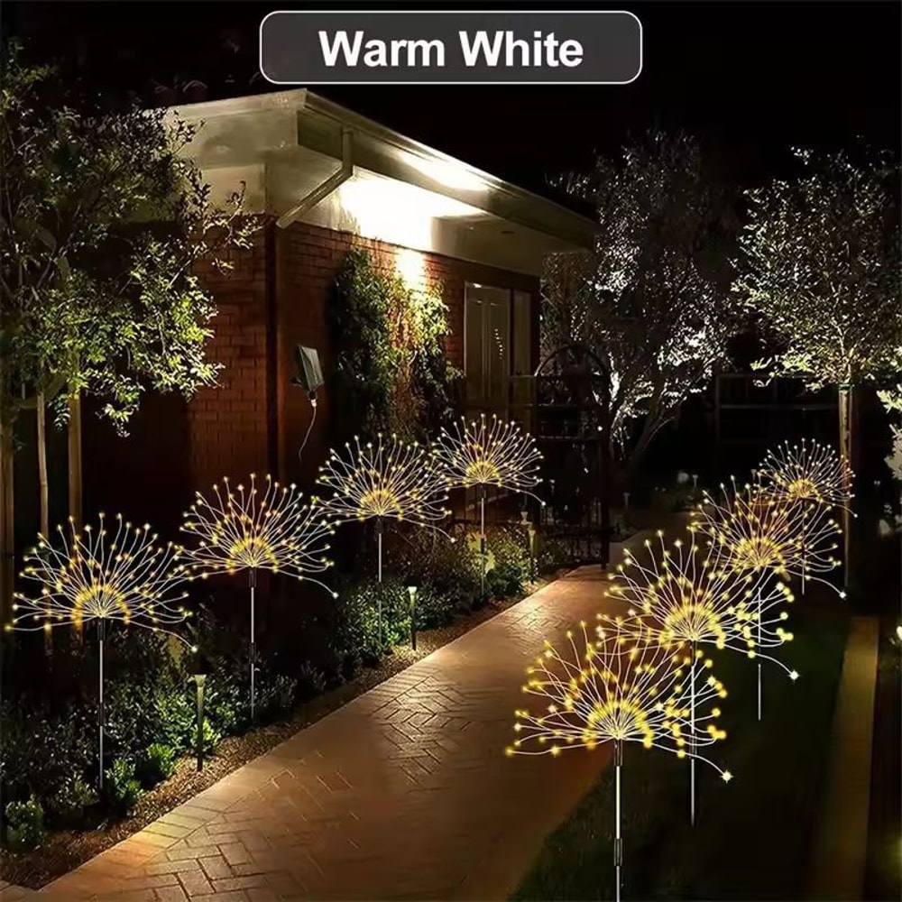 Solar SparkFire Garden Lights Waterproof Outdoor Firework String Lights 90200 LED 3 Colors 8 Modes 7
