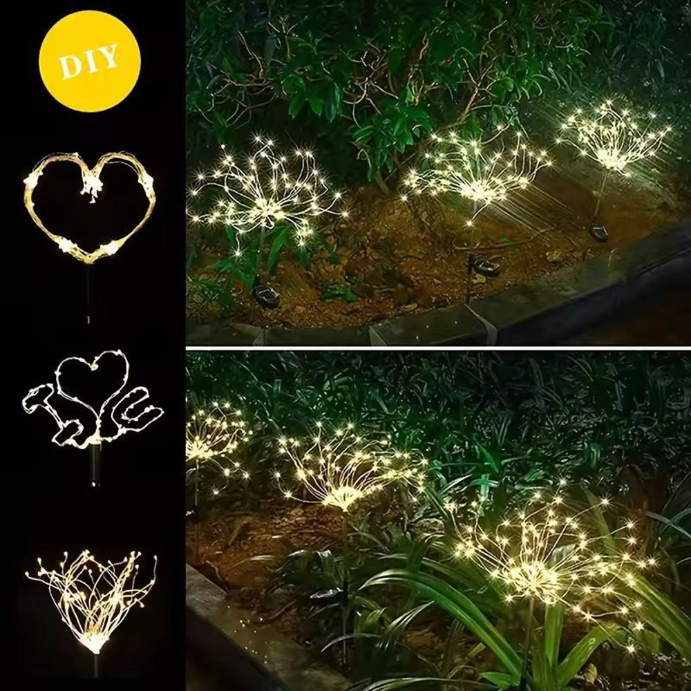 Solar Firework Garden Lights Waterproof Outdoor 8Mode Solar String Set 3