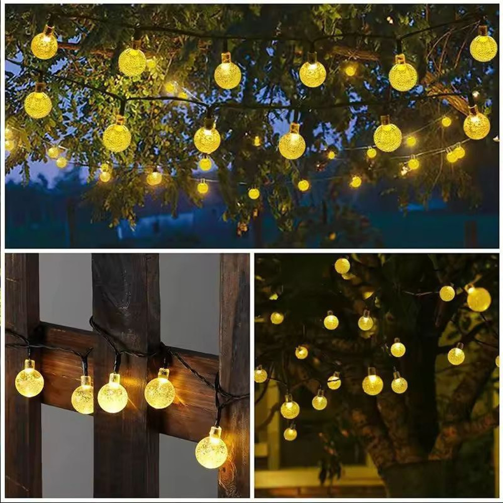 Solar Crystal Globe LED String Lights Outdoor Solar Fairy Lights For Garden Patio Party 3