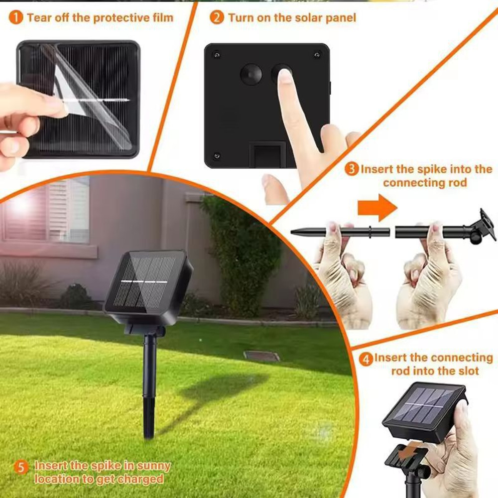 Solar Crystal Globe LED String Lights Outdoor Solar Fairy Lights For Garden Patio Party 5