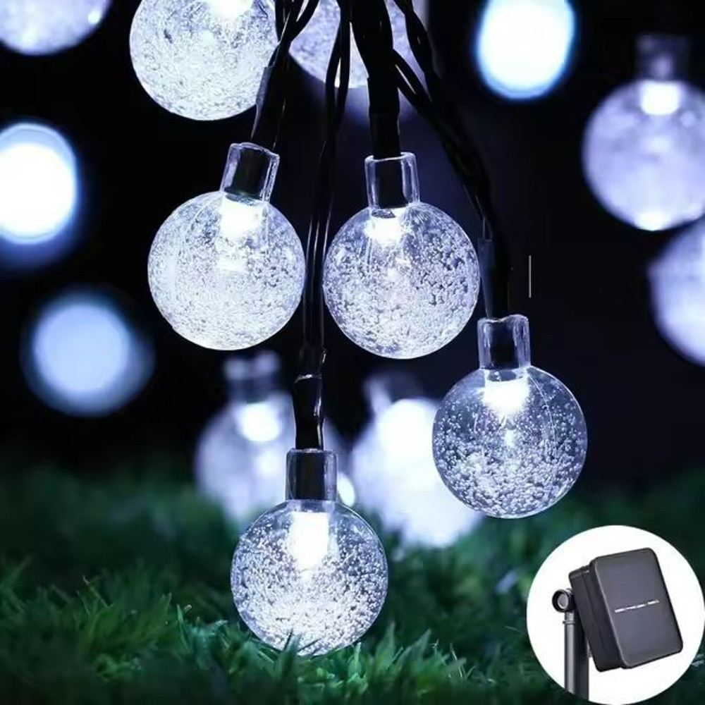 Solar Crystal Globe LED String Lights Outdoor Solar Fairy Lights For Garden Patio Party 8