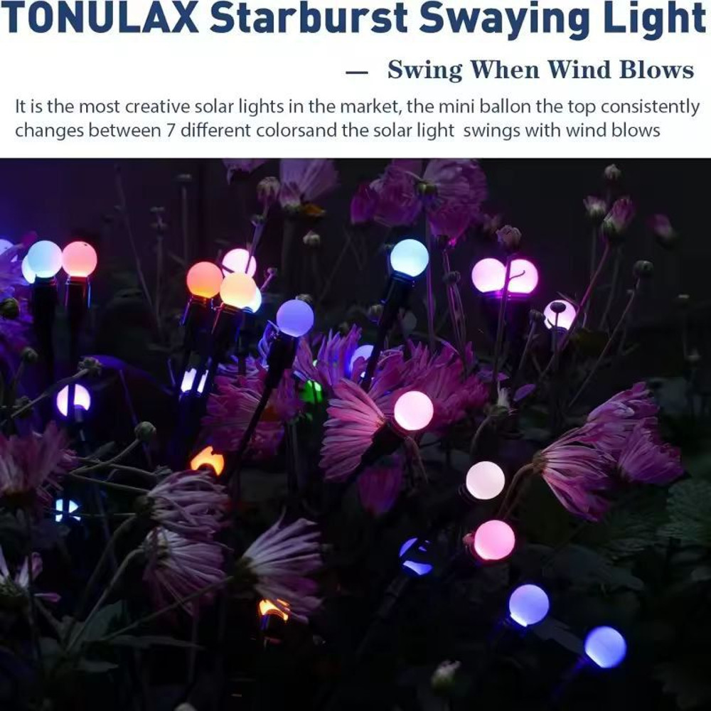 Solar Glow Sway RGB Garden Lights Outdoor Solar Pathway Patio Illumination 1
