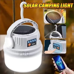 all-in-one solar & usb-c rechargeable waterproof camping lantern