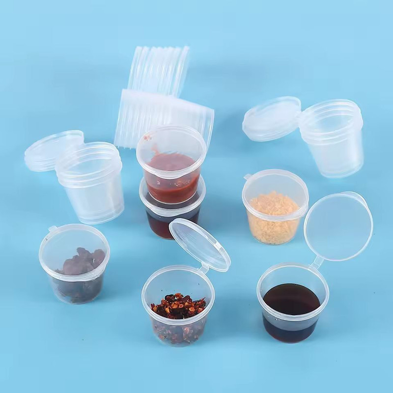 Clear Disposable Sauce Cups With Lids 25 Ml Portion Souffle Dipping Cups 20Pack 0
