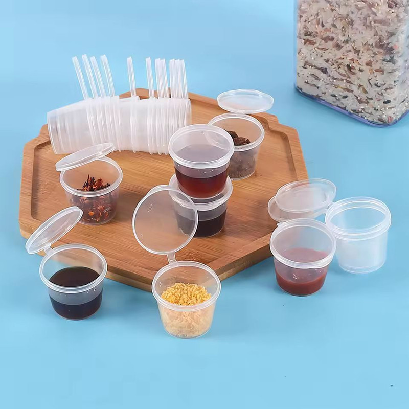 Clear Disposable Sauce Cups With Lids 25 Ml Portion Souffle Dipping Cups 20Pack 4