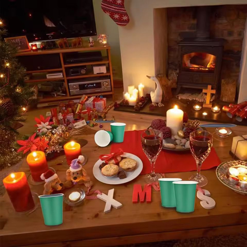 Premium 20Pack 9 Oz Disposable Paper Coffee Cups Party Picnic Travel Pack 4