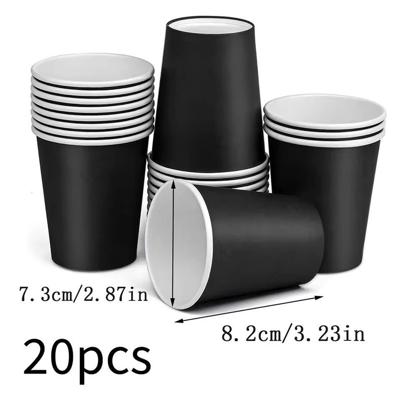 Premium 20Pack 9 Oz Disposable Paper Coffee Cups Party Picnic Travel Pack 6