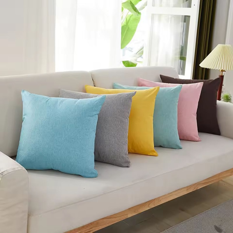 SoftLoom Linen Cushion Cover 45by45 Cm Decorative Pillow Cover For Sofa Home Decor 1