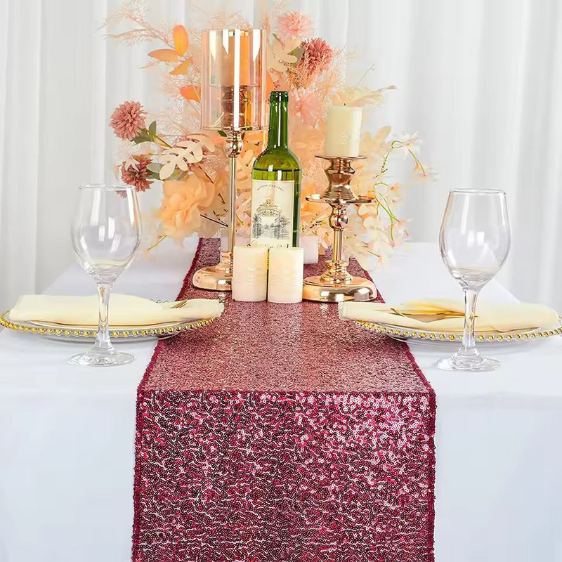 GlamourSpark Sequin Table Runner Glitter Dining Party Decor 5