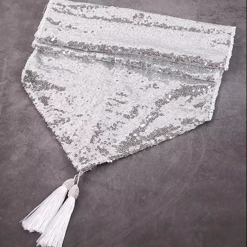 GlamSpark Sequin Tassel Table Runner Glamorous Glitter Table Runner For Weddings Parties Special 2