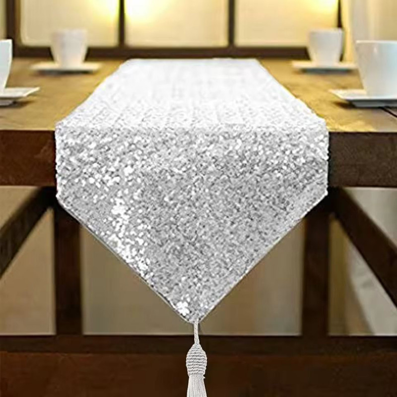 GlamSpark Sequin Tassel Table Runner Glamorous Glitter Table Runner For Weddings Parties Special 6