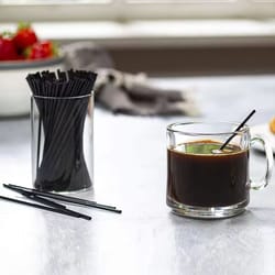 black mini cafe stirrers – 500-pack disposable coffee stirrers for drinks, cocktails & events