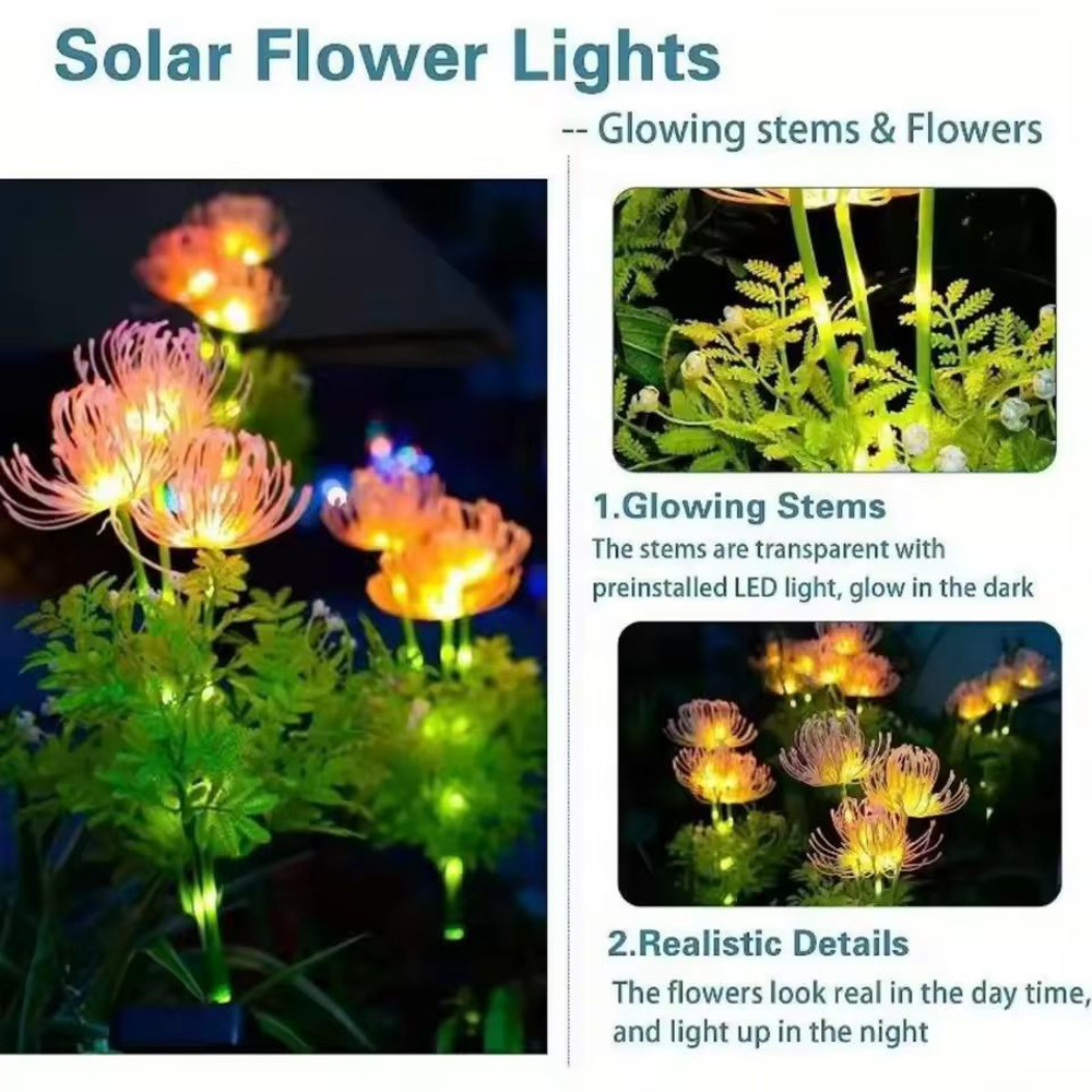 SolarGlow Solar Flower Lights Decorative Outdoor LED Garden Lights 3