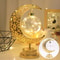 Elegant Iron Moon Star Orb Table Lamp LED Decorative Ambient Light 6
