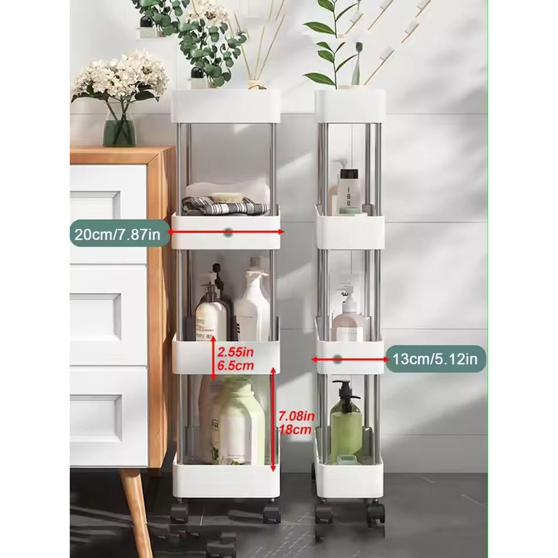 SlimRoll MultiTier Rolling Utility Cart SpaceSaving Mobile Storage Rack For Kitchen Bathroom Livin 3