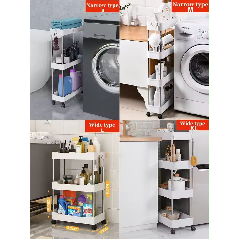 SlimRoll MultiTier Rolling Utility Cart SpaceSaving Mobile Storage Rack For Kitchen Bathroom Livin 6