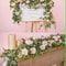 Evergreen Eucalyptus Rose Garland 59 Ft Faux Floral Vine For Home Wedding Party Decor 1
