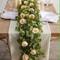 Evergreen Eucalyptus Rose Garland 59 Ft Faux Floral Vine For Home Wedding Party Decor 7
