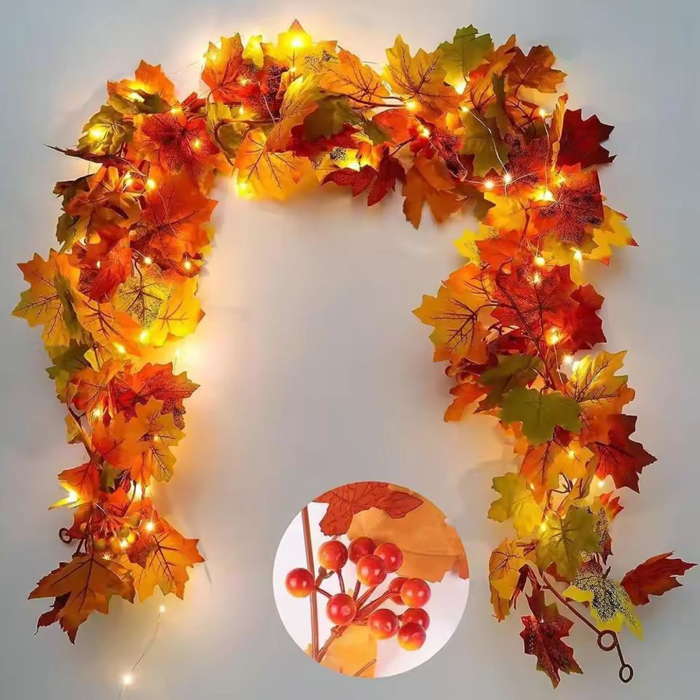 Harvest Glow Maple Fruit Vine Garland 0