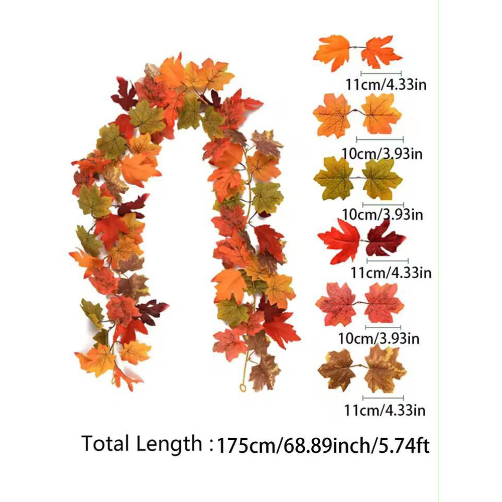 Harvest Glow Maple Fruit Vine Garland 10