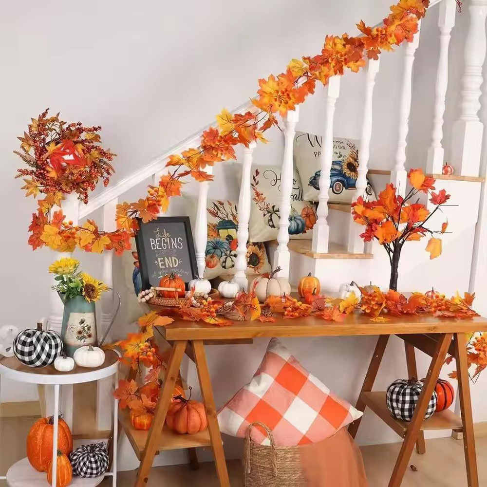 Harvest Glow Maple Fruit Vine Garland 4