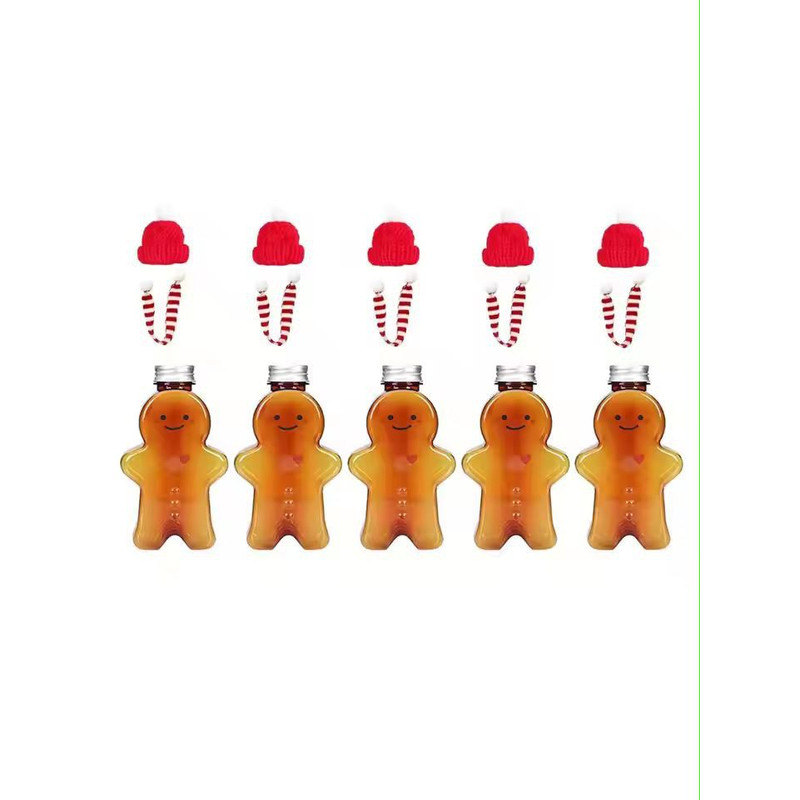 GingerbreadMan Christmas Portable Shaker Bottle 5Pack Festive Reusable Drink Bottles 11