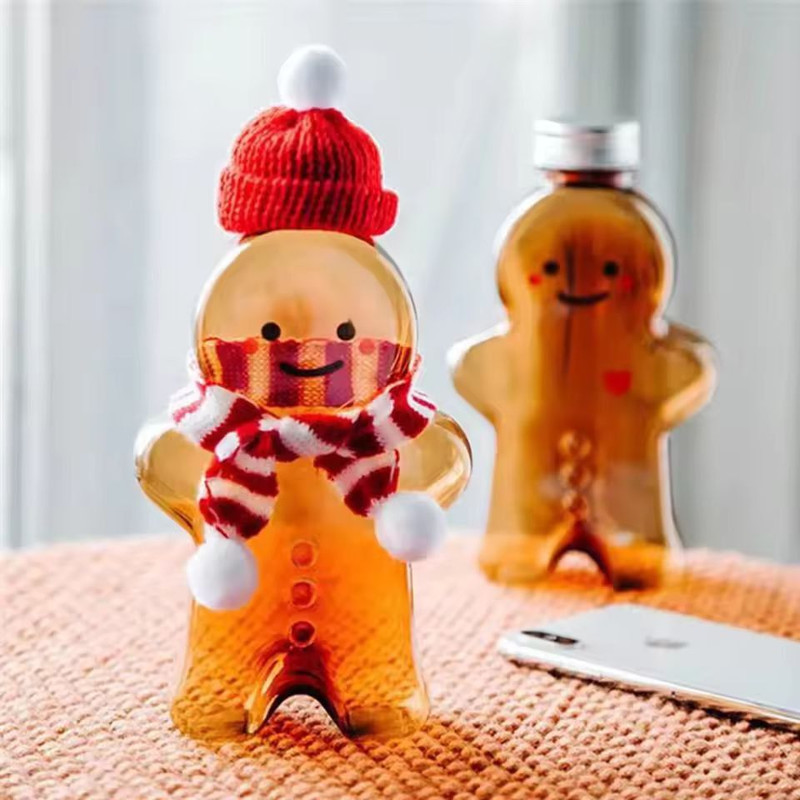 GingerbreadMan Christmas Portable Shaker Bottle 5Pack Festive Reusable Drink Bottles 3