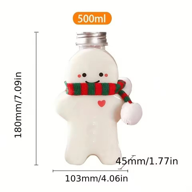 GingerbreadMan Christmas Portable Shaker Bottle 5Pack Festive Reusable Drink Bottles 4