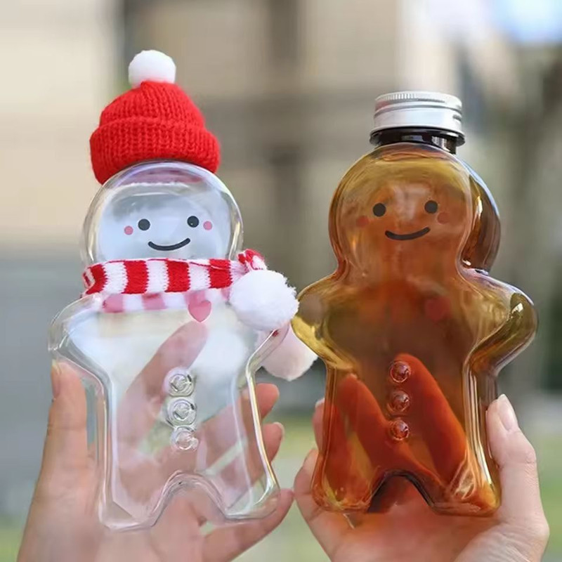 GingerbreadMan Christmas Portable Shaker Bottle 5Pack Festive Reusable Drink Bottles 5