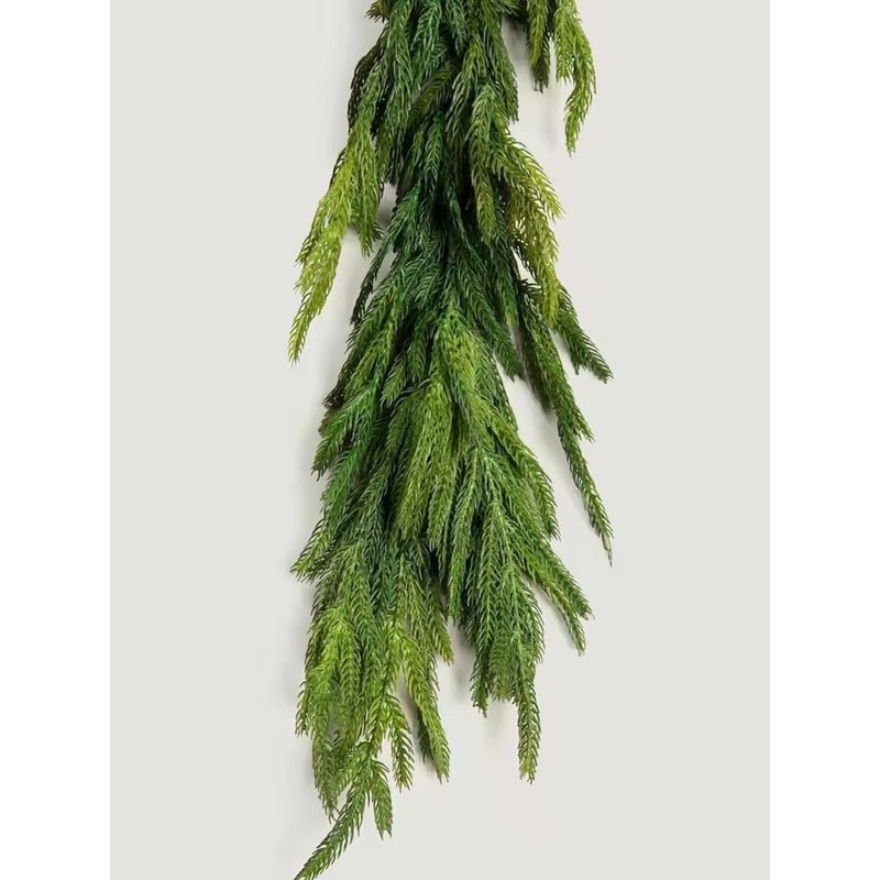 Elegant Norfolk Pine Christmas Wreath Realistic Artificial Green Garland For Indoor Outdoor Holid 6