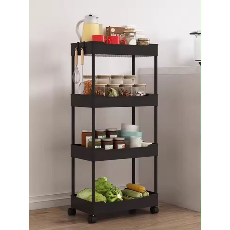 SlimSpace 34Tier Rolling Storage Cart Slim SlideOut Organizer Rack For Kitchen Bathroom 1