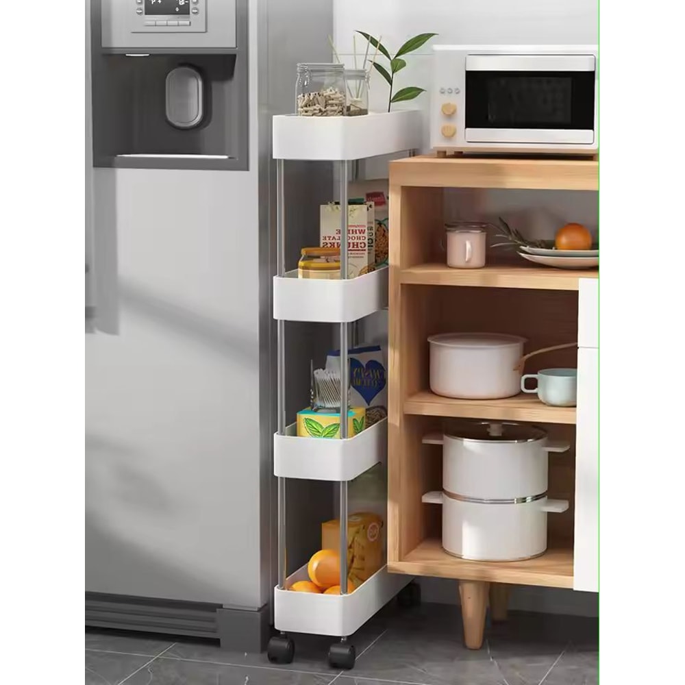 SlimSpace 34Tier Rolling Storage Cart Slim SlideOut Organizer Rack For Kitchen Bathroom 2