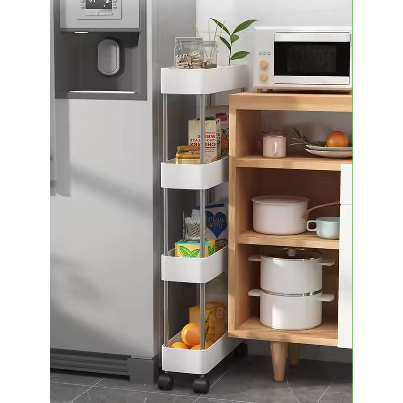 SlimSpace 34Tier Rolling Storage Cart Slim SlideOut Organizer Rack For Kitchen Bathroom 2