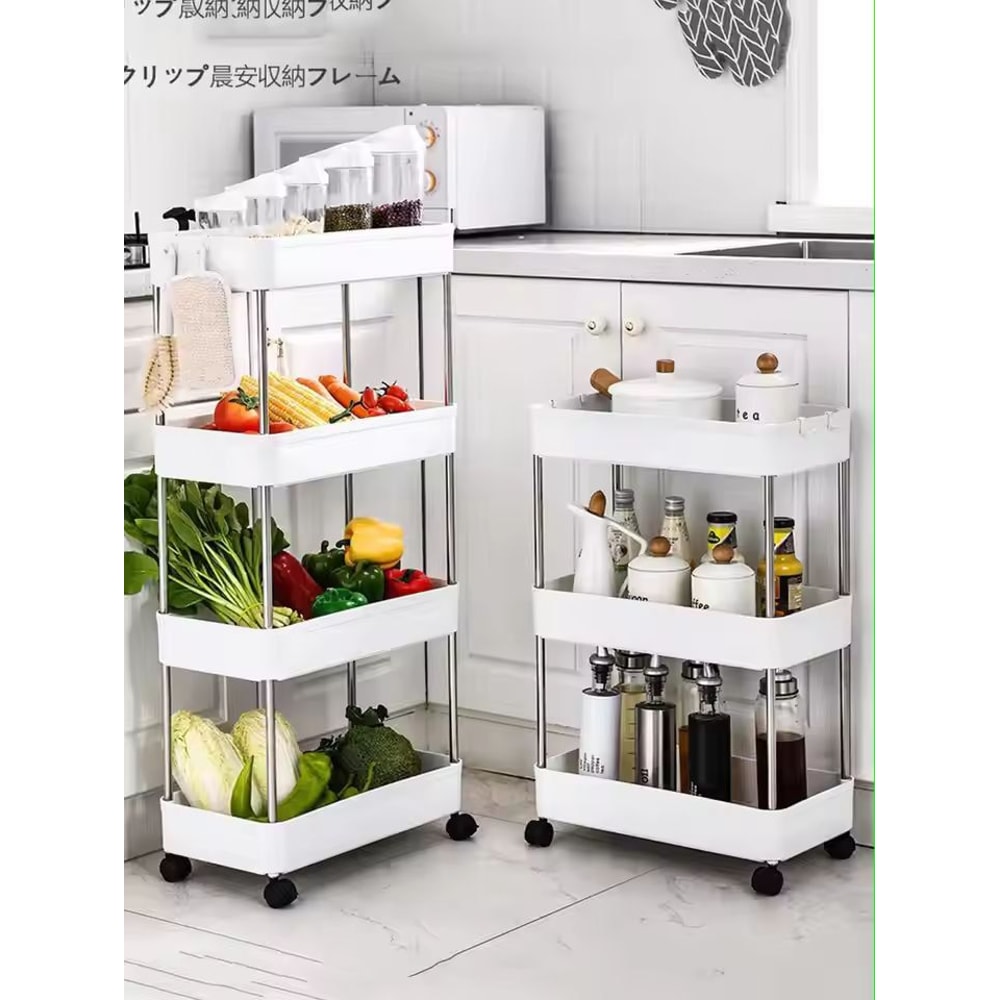 SlimSpace 34Tier Rolling Storage Cart Slim SlideOut Organizer Rack For Kitchen Bathroom 3
