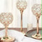 Luxora Golden Crystal Candle Holder Elegant Tealight Centerpiece Stand Set Of 1 3 4