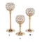 Luxora Golden Crystal Candle Holder Elegant Tealight Centerpiece Stand Set Of 1 3 9