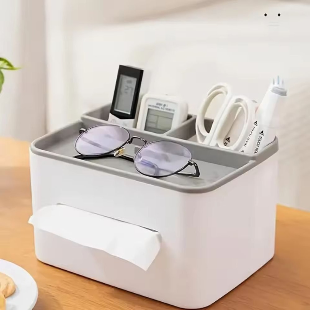 SmartSpace Desktop Organizer Tissue Holder With Drawer Storage 4