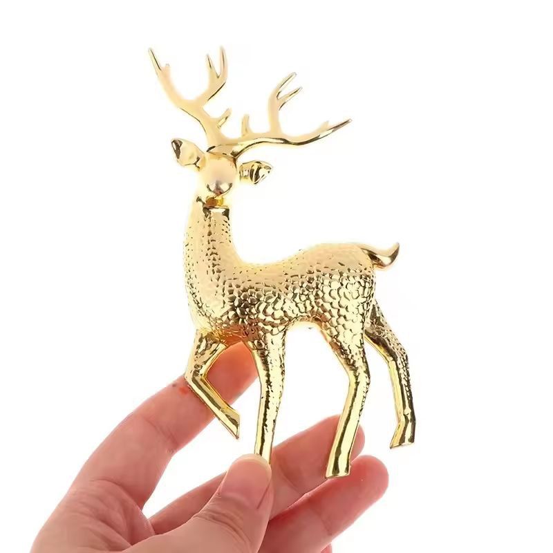 Elegant Gold Deer Statue Luxury Reindeer Figurines For Living Room Christmas Decor 1