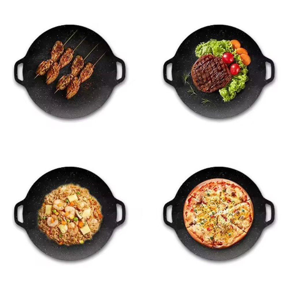 Ultimate Korean BBQ Grill Pan Nonstick Aluminum Round Griddle For Indoor Outdoor BBQ 5