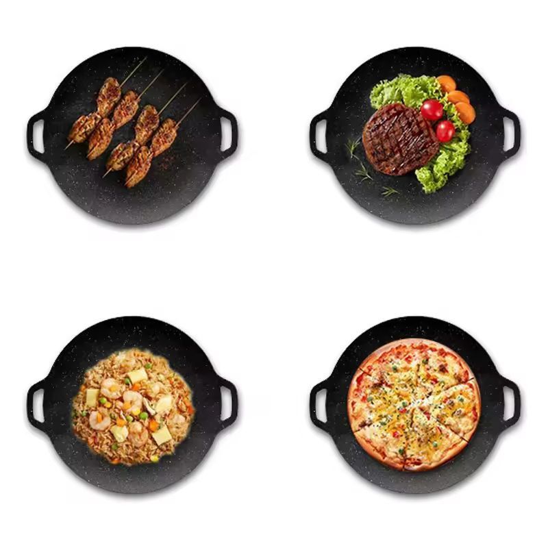 Ultimate Korean BBQ Grill Pan Nonstick Aluminum Round Griddle For Indoor Outdoor BBQ 5