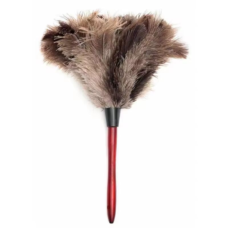 Premium WoodenHandle Ostrich Feather Duster AntiStatic Home Dust Brush 4