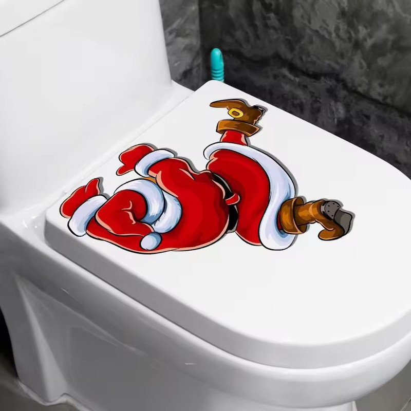 FestiveJoy Santa Bathroom Toilet Sticker 1