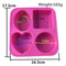 Handmade Soap Mold 4Cavity Round Oval Heart Square Silicone Mold 4