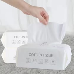 soft cotton disposable face towels – 50/100 pack (gentle, hygienic dry rags for face & bathroom use)