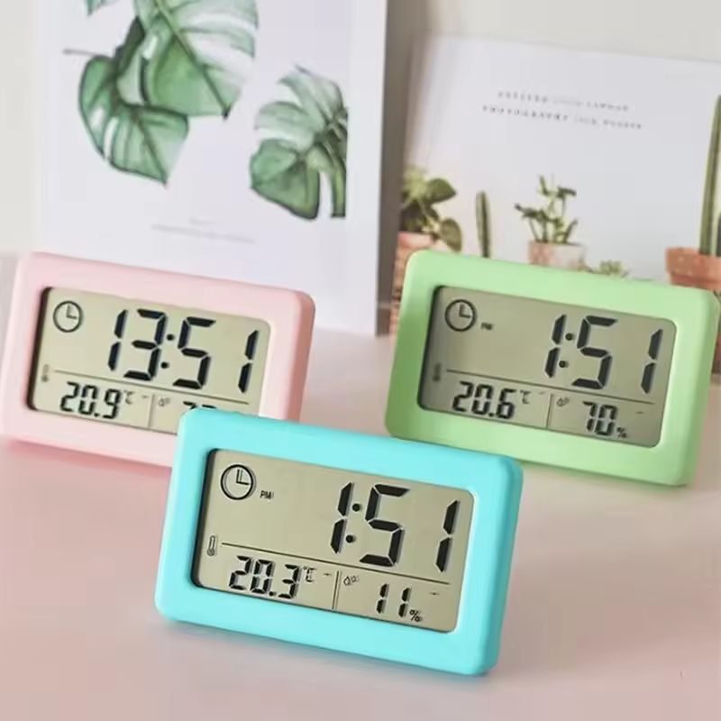Desktop Mini Digital Clock Portable Temperature Humidity Monitor Hygrometer Thermometer 0