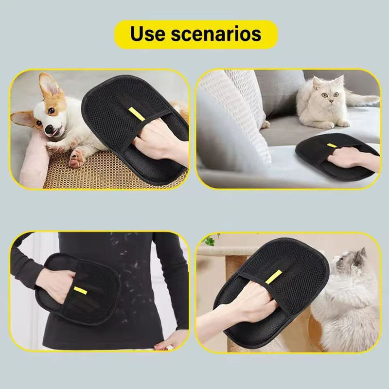 PetEase Reusable Pet Hair Removal Glove Static Fur Brush Hair Remover For Dogs Cats 4