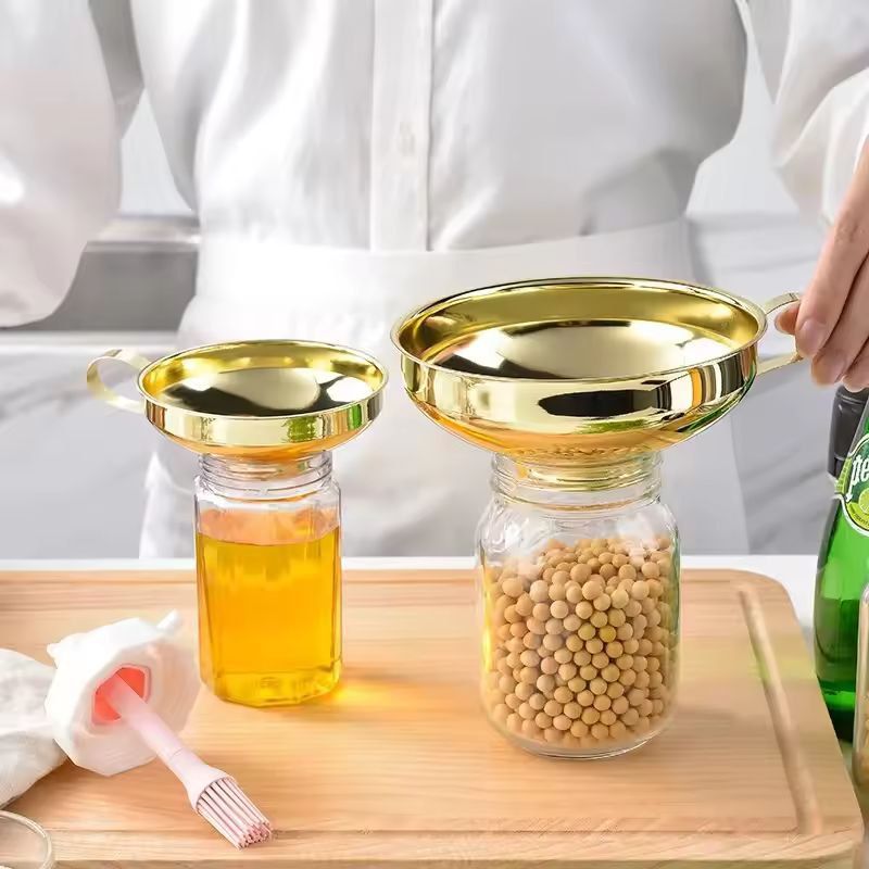 Premium WideMouth Stainless Steel Kitchen Funnel HeavyDuty Canning JamMaking Tool 1