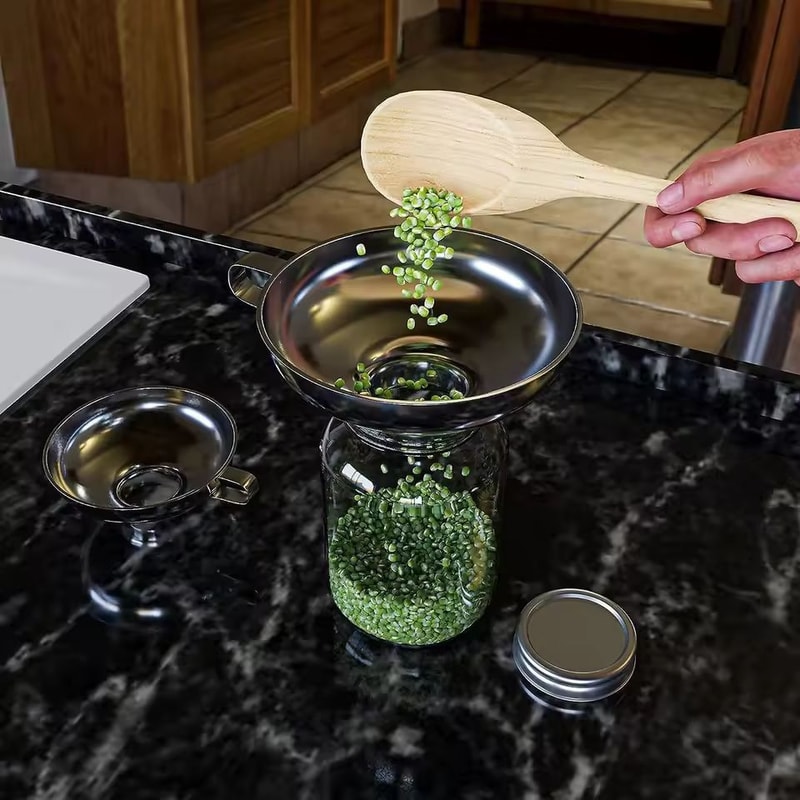 Premium WideMouth Stainless Steel Kitchen Funnel HeavyDuty Canning JamMaking Tool 3